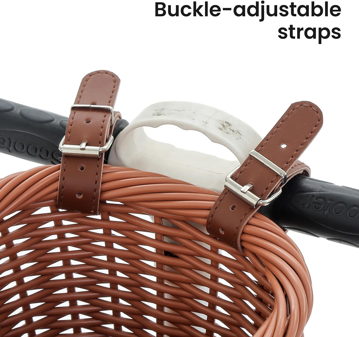 Kids Bike Basket Wicker Woven Front Bicycle Basket for Boys Girls Mini Handlebar Basket for Kids Bike or Scooter