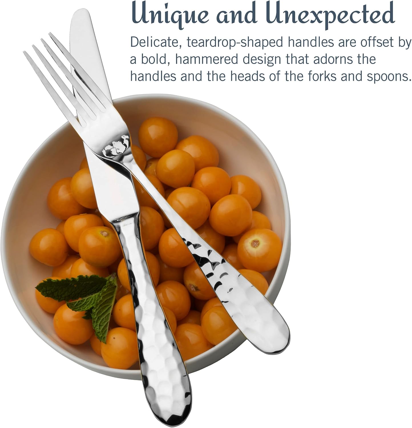 Mikasa Harmony 45-Piece Silverware Set, 18/10 Stainless Steel Cutlery for 8, Includes Forks, Knives, Spoons, and 5-Piece Serving Utensils Set