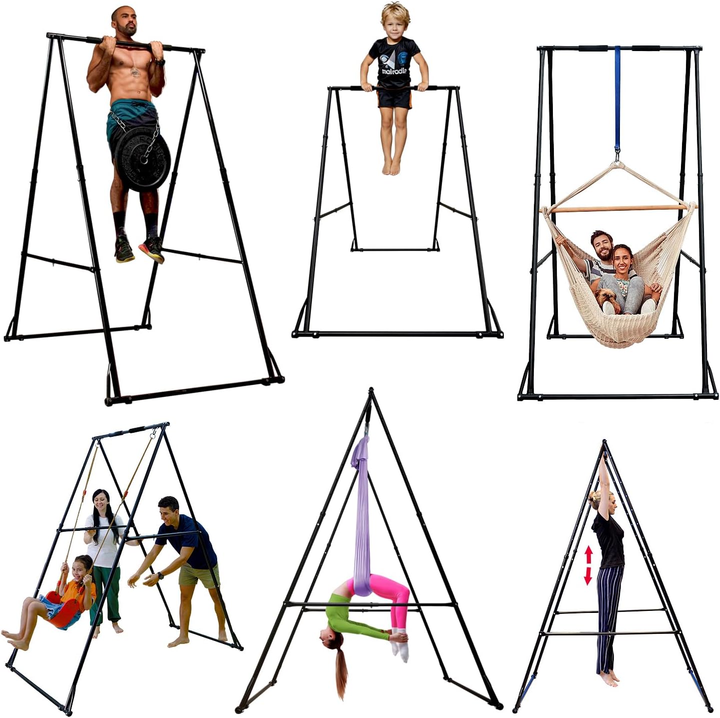 KHANH TRINH Foldable Pull Up Bar Stable Gymnastics Equipment Portable Aerial Yoga Stand Durable Frame For Hammock Chair
