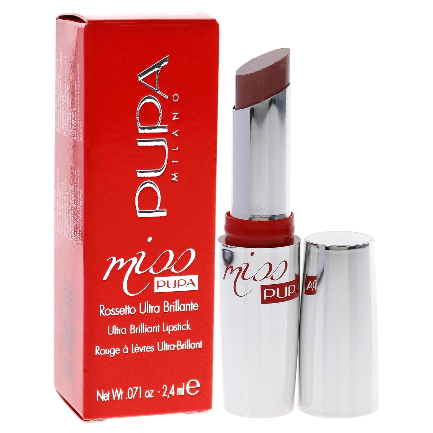 Pupa Milano Miss Pupa Ultra Brilliant Lipstick - 102 Candy Nude for Women - 0.071 oz Lipstick