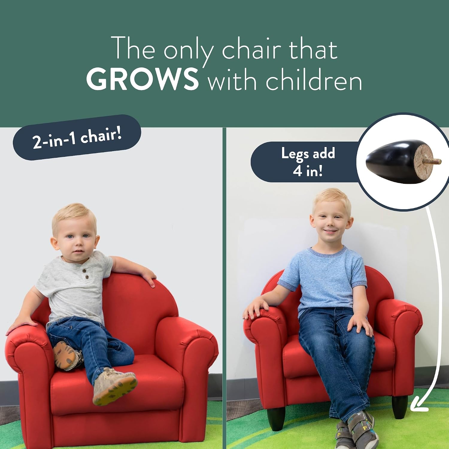 Children's Factory Upholstered Toddler Couch, Sofa, Deep Water