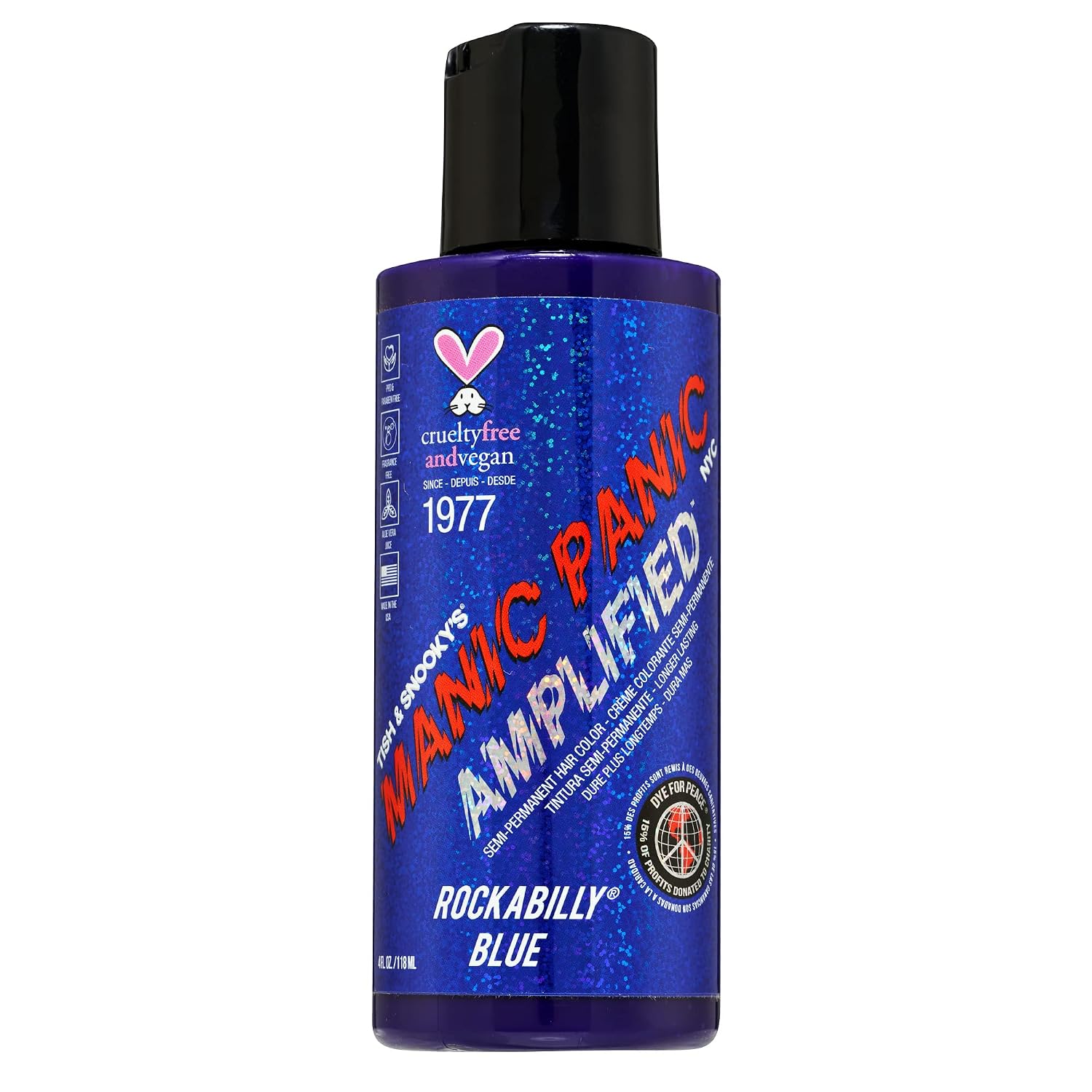 MANIC PANIC Cotton Candy Pink Hair Color - Amplified - Semi Permanent Hair Dye - Bright Pink Cool Toned Color - Glows in Blacklight - Vegan, PPD & Ammonia-Free - For Coloring Hair on Women & Men