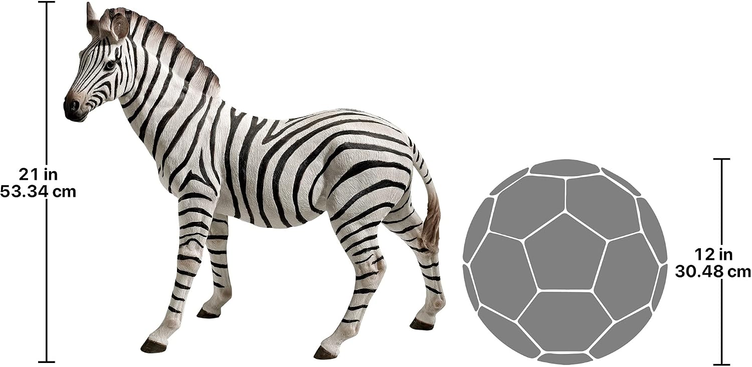Design Toscano Zora the Zebra Outdoor Garden Statue, 22 Inch, Polyresin, Full Color
