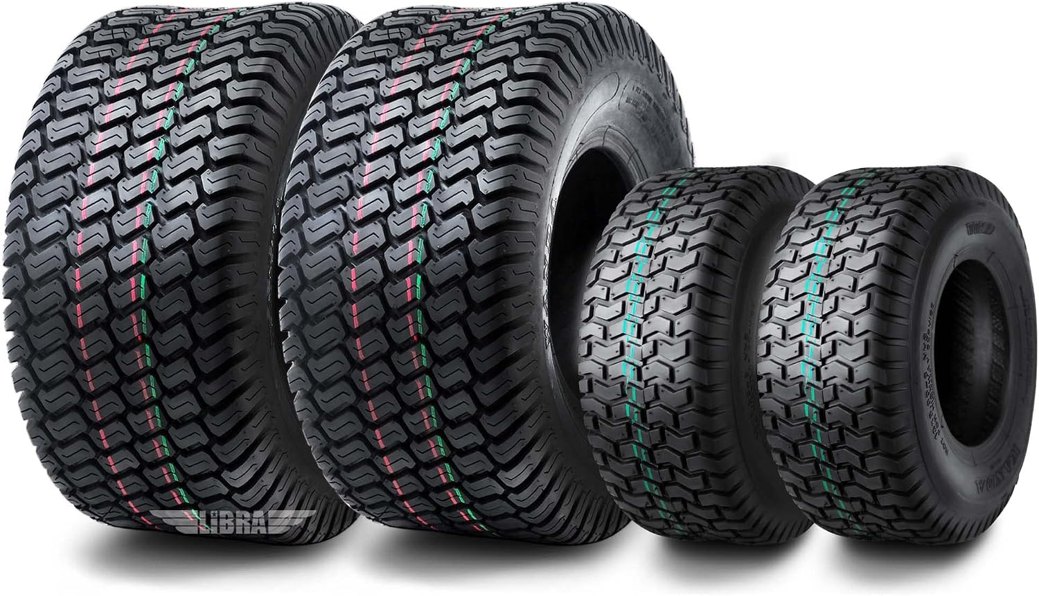 WANDA Set 4 Lawn Mower Turf Tires 16x6.5-8 & 23x10.5-12 /4PR -13019/13049 | Riding Lawn Mover, Garden Tractor