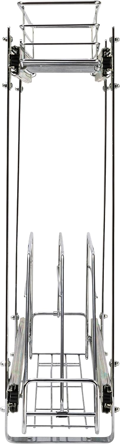 Household Essentials Glidez 2‑Tier Multipurpose Chrome‑Plated Steel Pull‑Out/Slide‑Out Under Cabinet Organizer, Chrome Finish