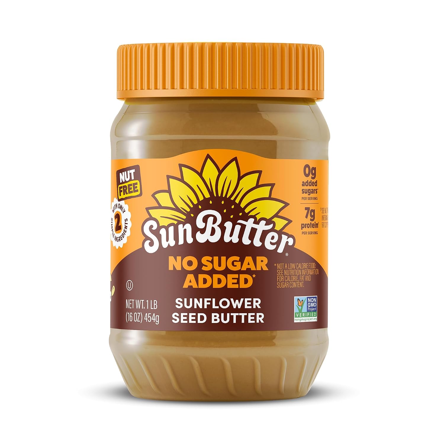 SunButter Original Sunflower Seed Butter, 16 oz Nut-Free Spread with 7g Plant-Based Protein, Roasted Rich & Savory Flavor, Smooth Texture | Vegan, Kosher & Non-GMO