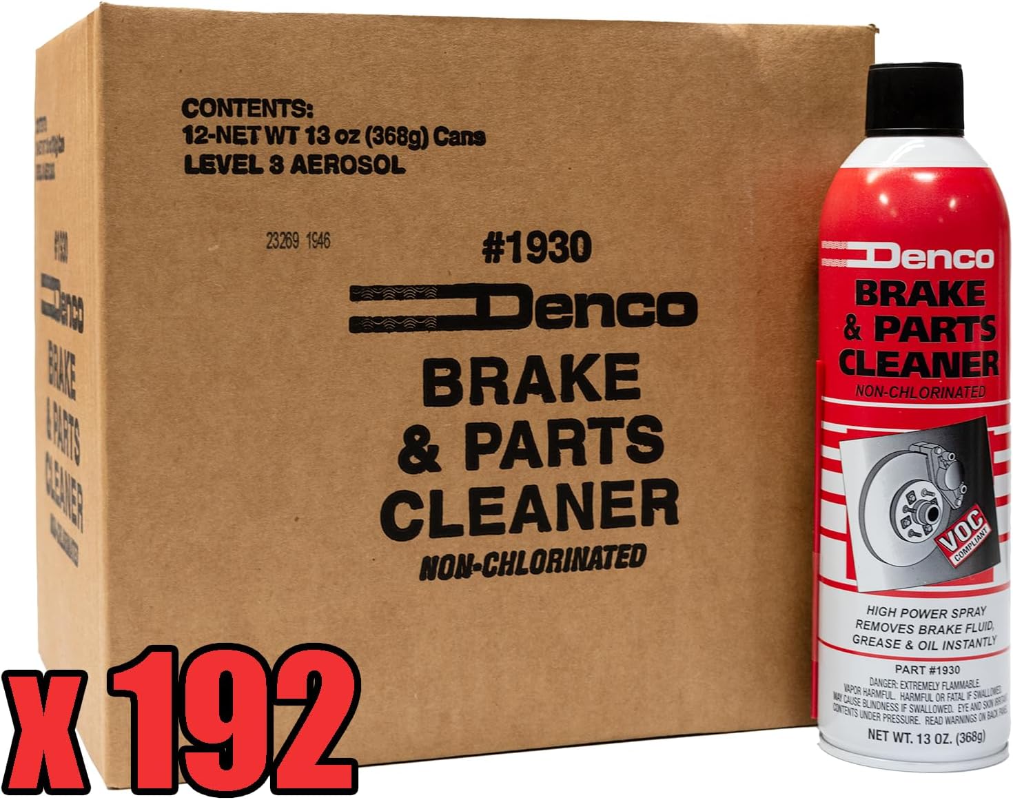 Denco 1930 Brake & Parts Cleaner, Non-Chlorinated, 13oz, 12-Pack