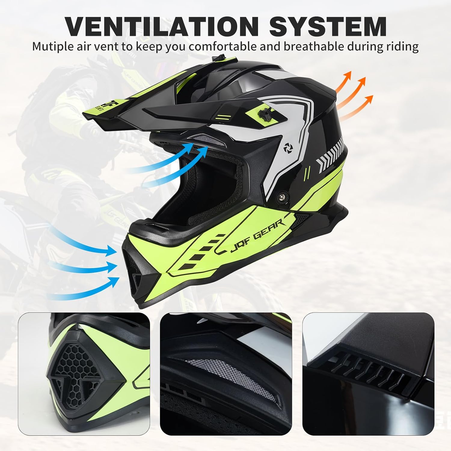 Adult Dirt Bike Helmet DOT Approved,WS901 Full Face Motocross Set | Includes Goggles Gloves,adjustable visor and washable liner for UTV MX Dirtbike ATV OffRoad