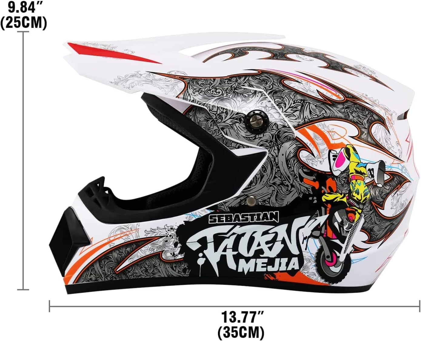 Motocross Helmet ATV Dirt Bike Helmets Off-Road Helmet with Gloves Goggles for Unisex Adult Youth DOT/FMVSS 218 Approved (Medium, Black)