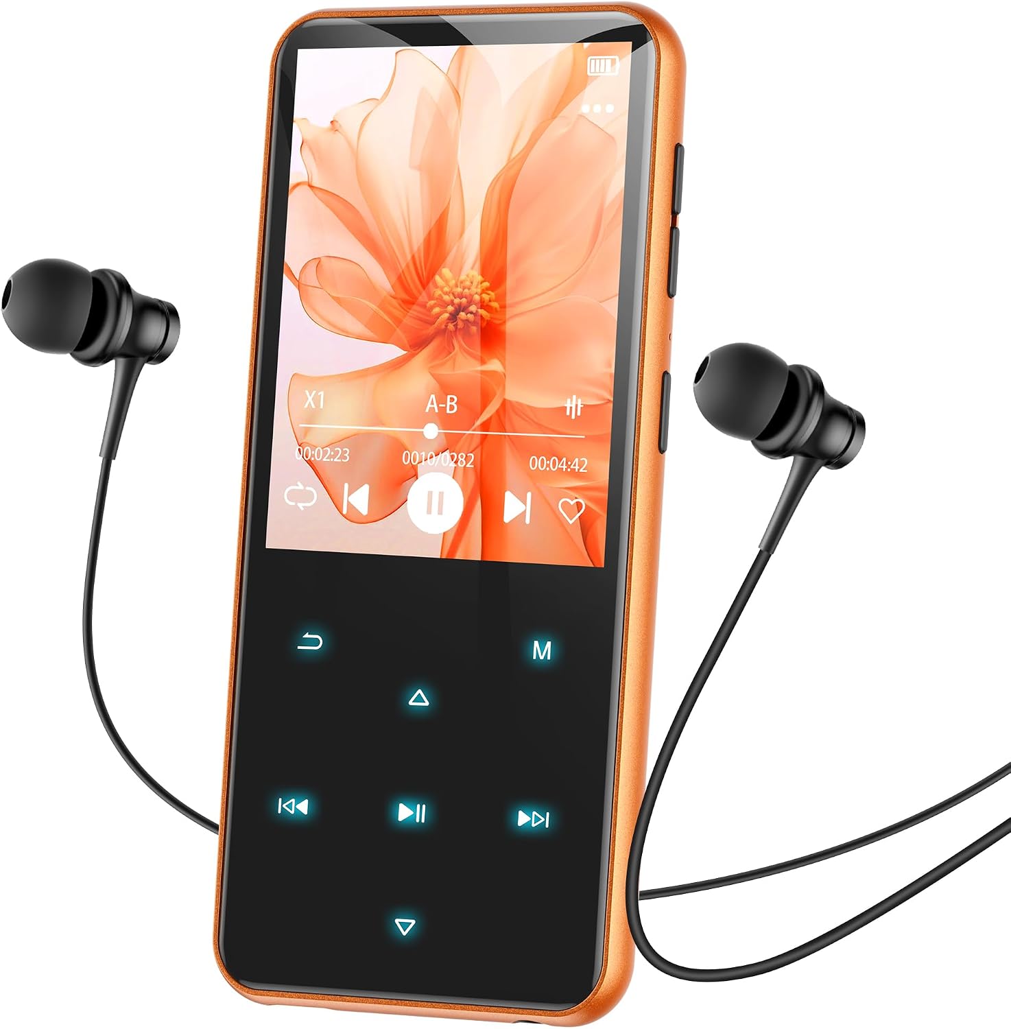 AGPTEK 64GB MP3 Player with Bluetooth, M3 2.4'' Player with Speaker | with FM Radio, Touch Buttons, Supports Up to 128GB(Purple)