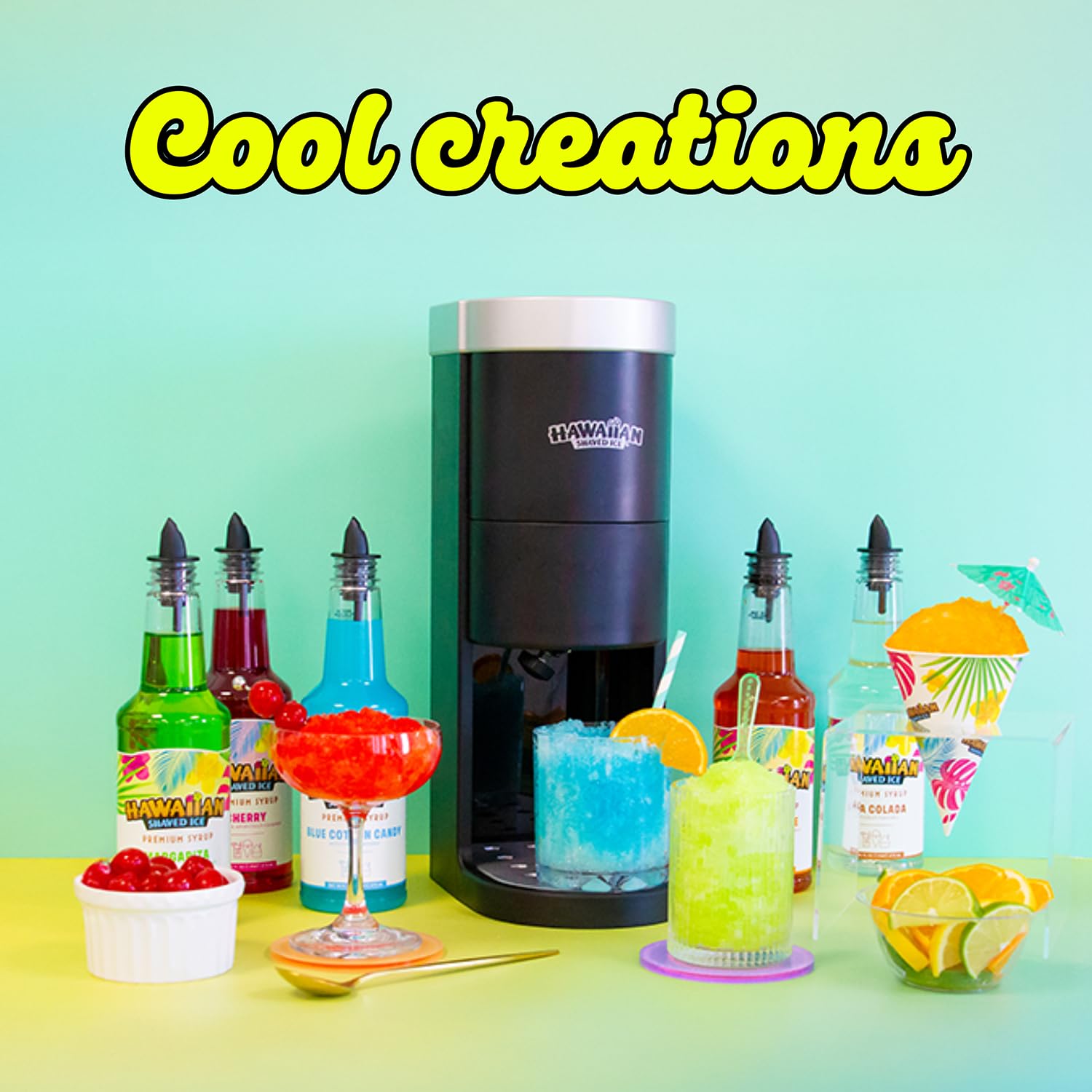 Hawaiian Shaved Ice Blue Raspberry Syrup - Made Nut Soy Dairy Free in the USA - Flavor Fluffy Shaved & Crunchy Snow Cone - Shelf Stable After Opening - Makes 8 Servings - 16 ounces