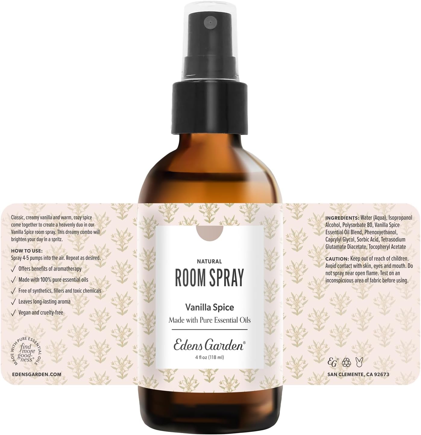 Edens Garden Fighting Five Natural Room & Linen Spray 4 fl oz (118 ml)