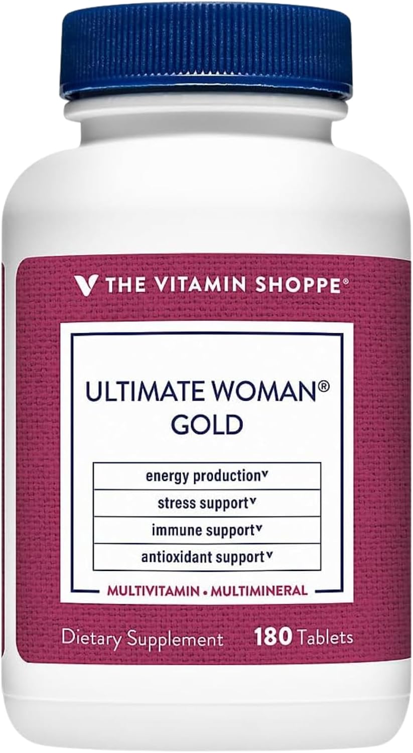 The Vitamin Shoppe Brand Ultimate Woman's Gold Multivitamin, 90 Tablets | Women’s Multivitamin with Iron, B Vitamins & Vitamin D3 for Energy Production, Bone & Immune Health Support, Gluten Free