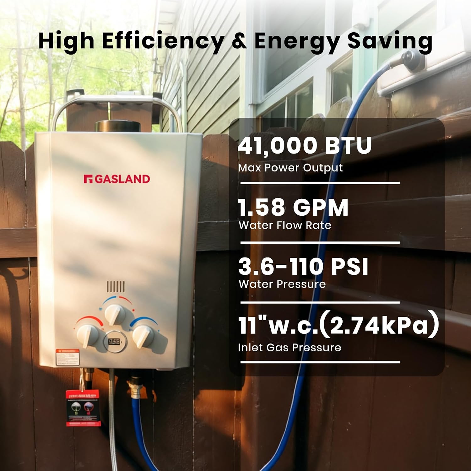 GASLAND BE158L Tankless Water Heater Propane | CSA Certified | 6L 1.58 GPM