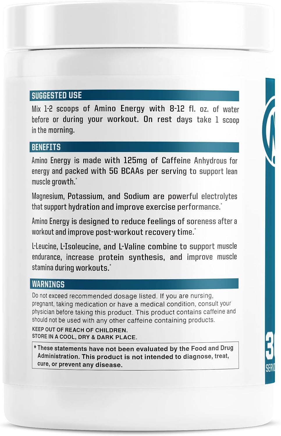 NutraOne Amino Energy BCAA Powder Pre-Workout Supplement with Caffeine Branched Chain Amino Acids to Help Fuel and Recover* (Strawberry Watermelon