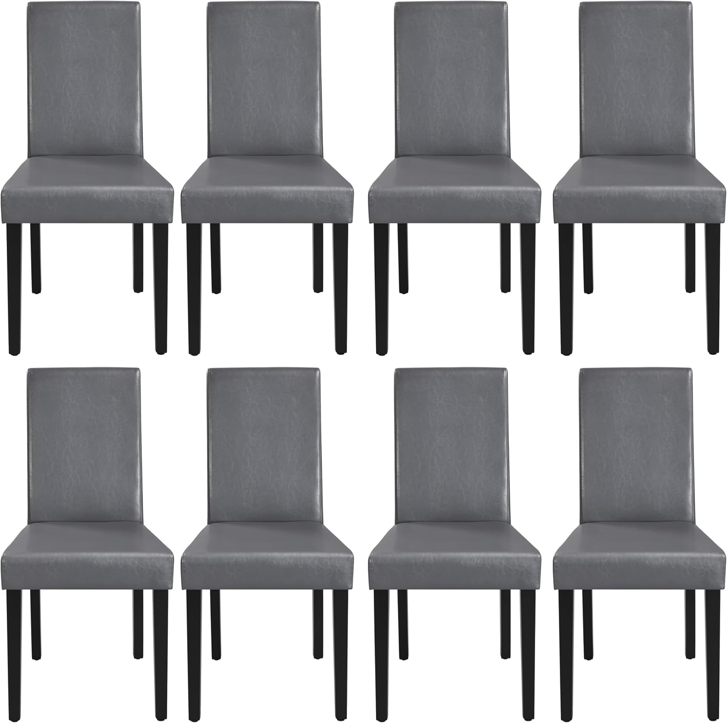 Yaheetech Dining Chairs Set of 8 Upholstered Kitchen Chairs Dark Brown