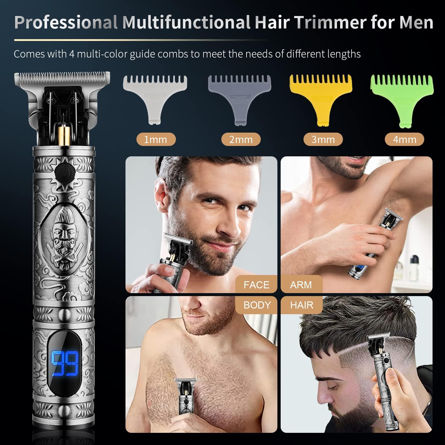 Suttik Hair Clippers for Men, Professional Hair & Beard Trimmer for Men, Mustache Trimmer T-Blade Hair Liner Edgers