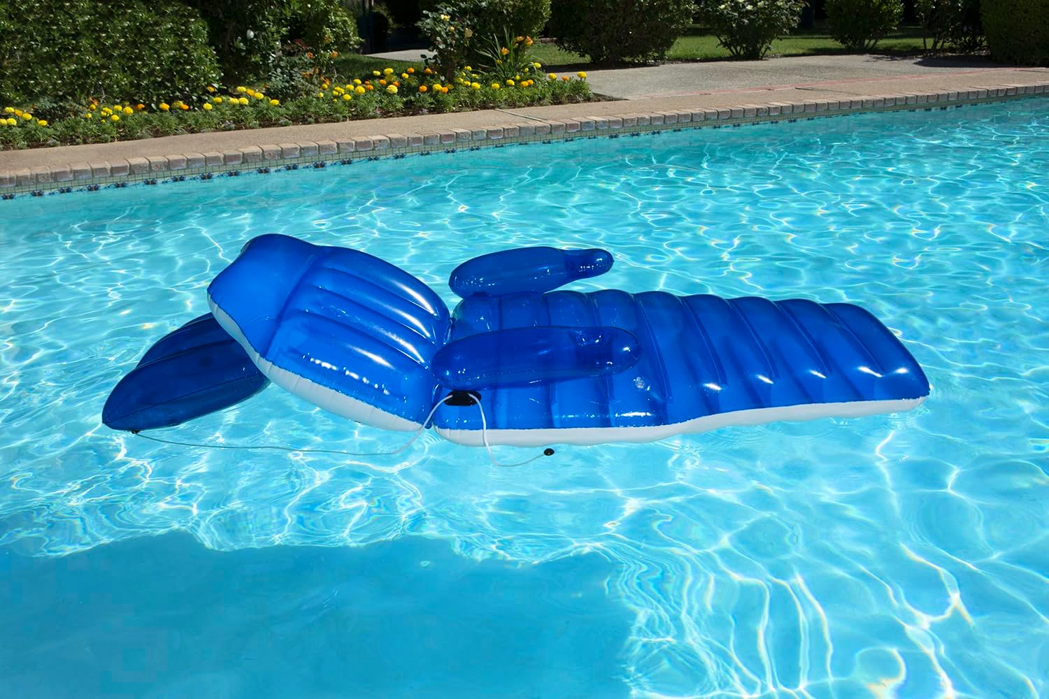 Poolmaster 85687 Adjustable Chaise Swimming Pool Float Lounge,blue