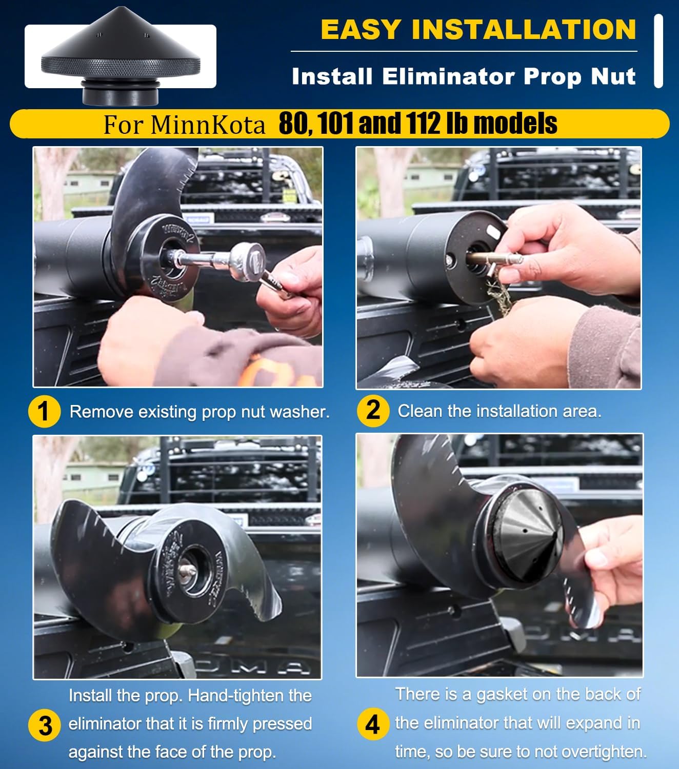 Eliminator Trolling Motor Prop Nut Custom Fit for MotorGuide X3 X5 XI3 XI5