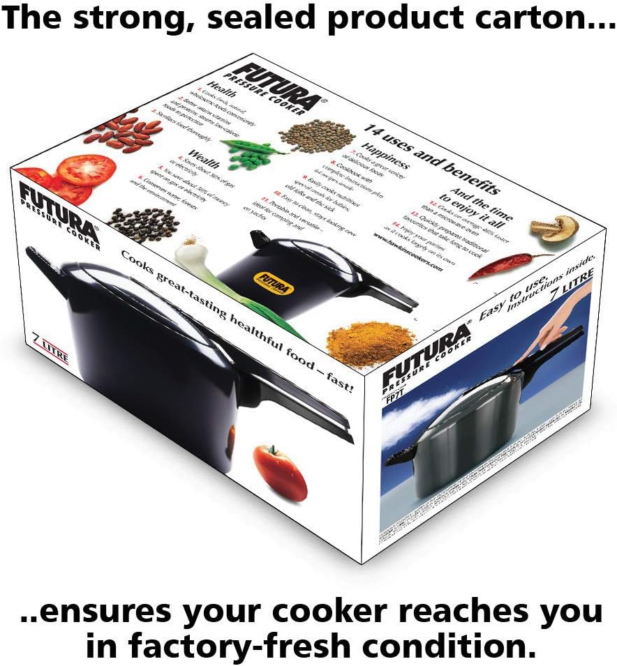 Hawkins Futura Hard Anodised Pressure Cooker, 7-Liter