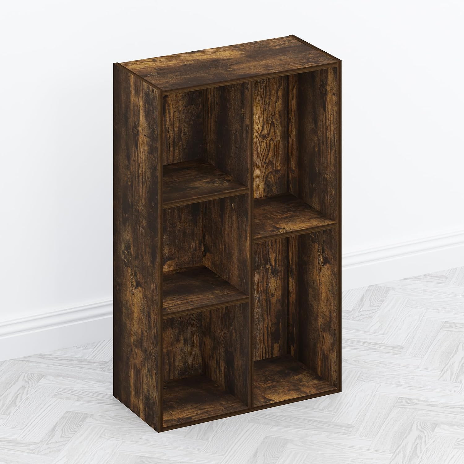 Furinno Moretti 3-Tier Metal Frame TV Stand, French Oak Grey