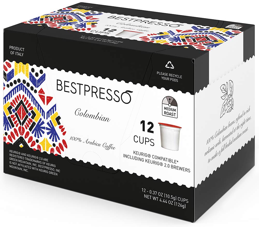 Bestpresso Coffee, Donut Shop Medium Roast Single Serve K-Cup Pods, 96 Count (Compatible With 2.0 Keurig Brewers) 8 Packs Of 12 Cups