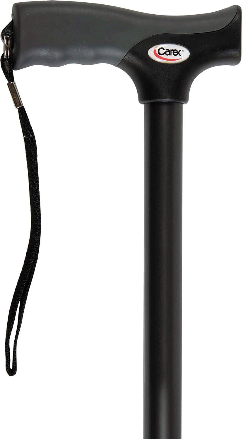 Carex Soft Grip Walking Cane with Strap, Anti-Slip Walking Cane for Easy Maneuvering, Walk Stick for Seniors & Adults with Added Support and Adjustable for Balance, Supports up to 250 lbs