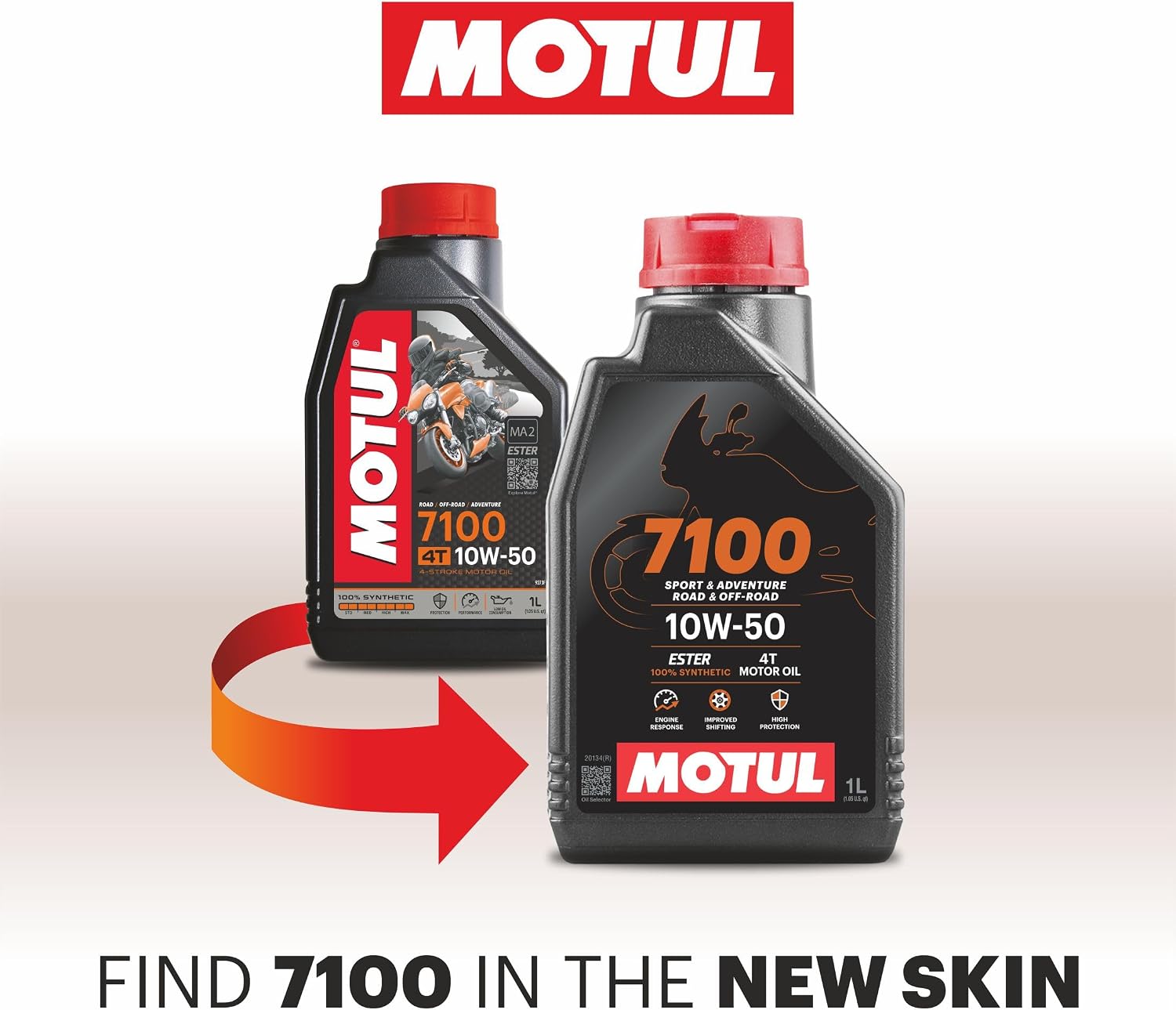 Motul 7100 4T 10W-30 Full Synthetic Motorcycle Oil - Ester Core Technology - API SP JASO MA2 Wet Clutch and DCT Safe - Engine Protection for Honda, Hero, TVS - 4 L