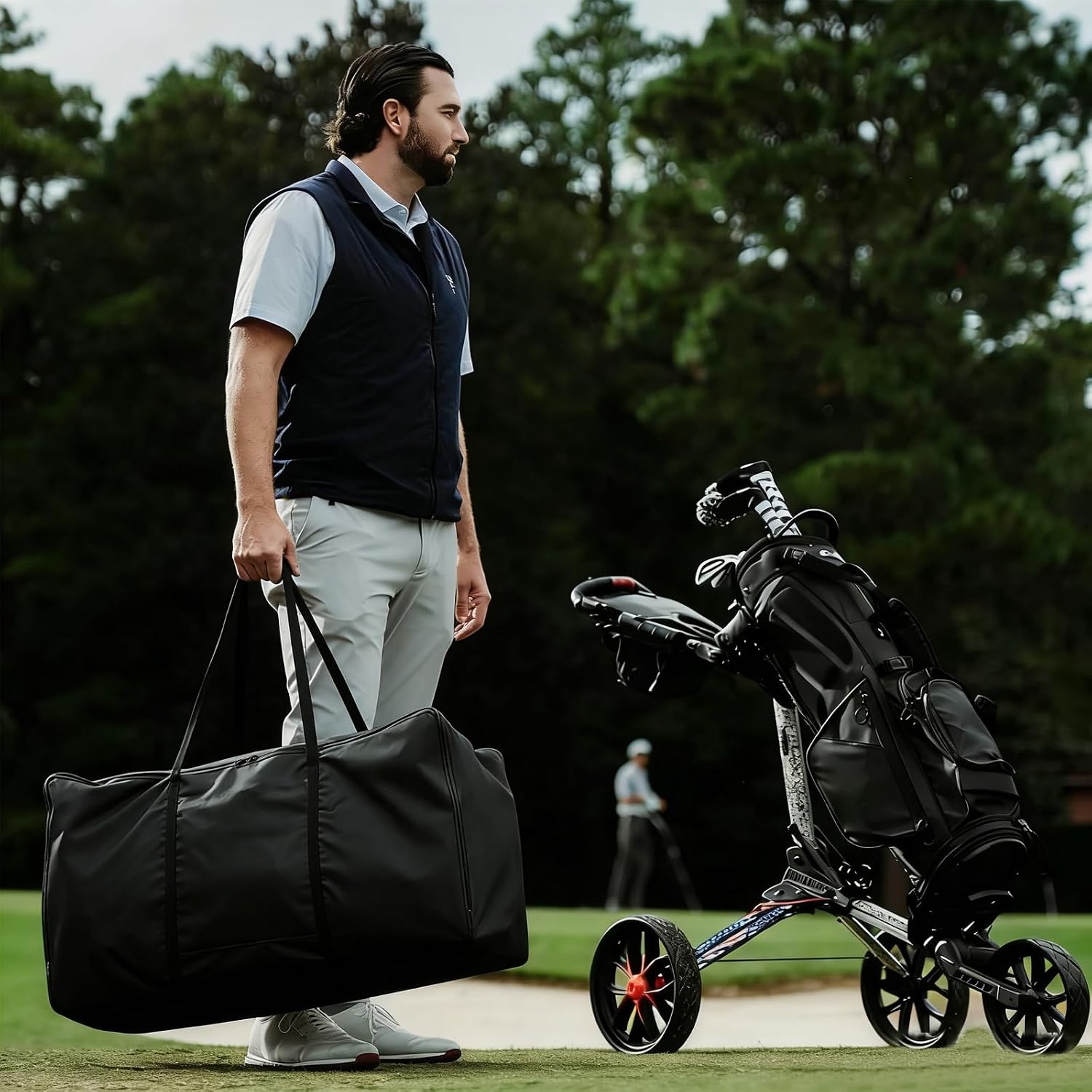 Golf Push Cart Bag, Heavy-Duty Push Carts Carrying Storage Bag