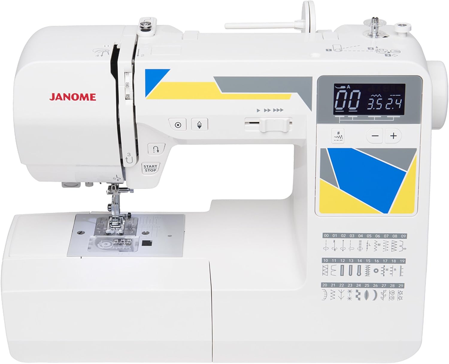 Janome MOD-30 Computerized Sewing Machine with 30 Built-In Stitches, 3 One-Step Buttonholes, Drop Feed and Accessories