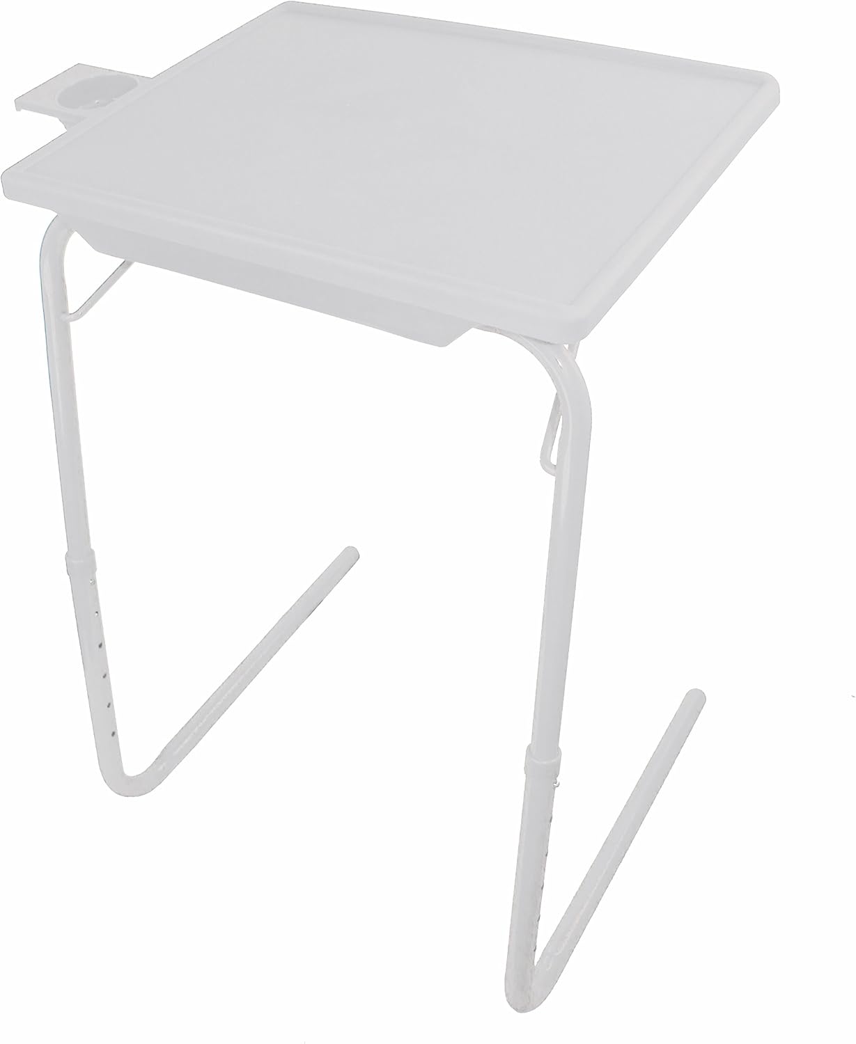 Portable Foldable TV Tray Table - Laptop, Eating, Drawing Tray Table Stand with Adjustable Tray with Sliding Adjustable Cup Holder - 5StarSuperDeals - (Black)