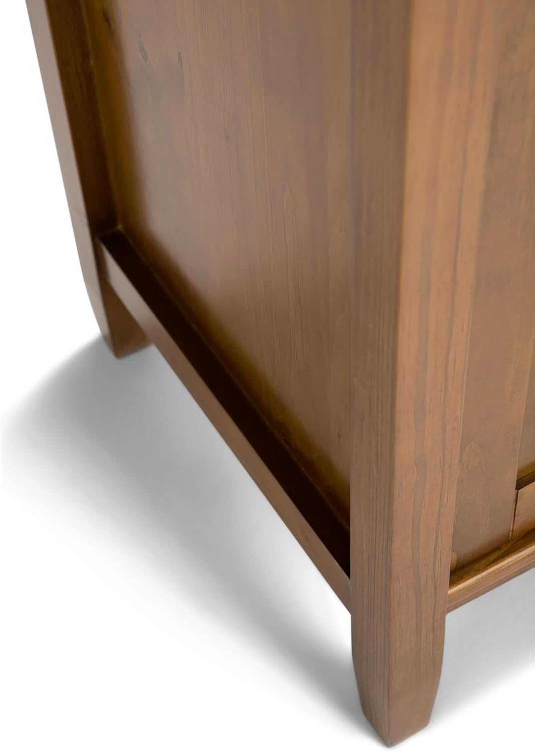 SIMPLIHOME Warm Shaker 47" Wide Solid Wood TV Stand in Light Golden Brown