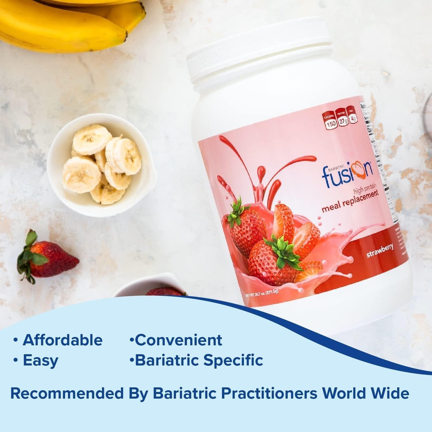 Bariatric Fusion Cappucino Meal Replacement 27g Protein Powder, 21 Serving Tub for Bariatric Surgery Patients Including Gastric Bypass and Sleeve Gastrectomy - No Gluten, Aspartame or Sugar