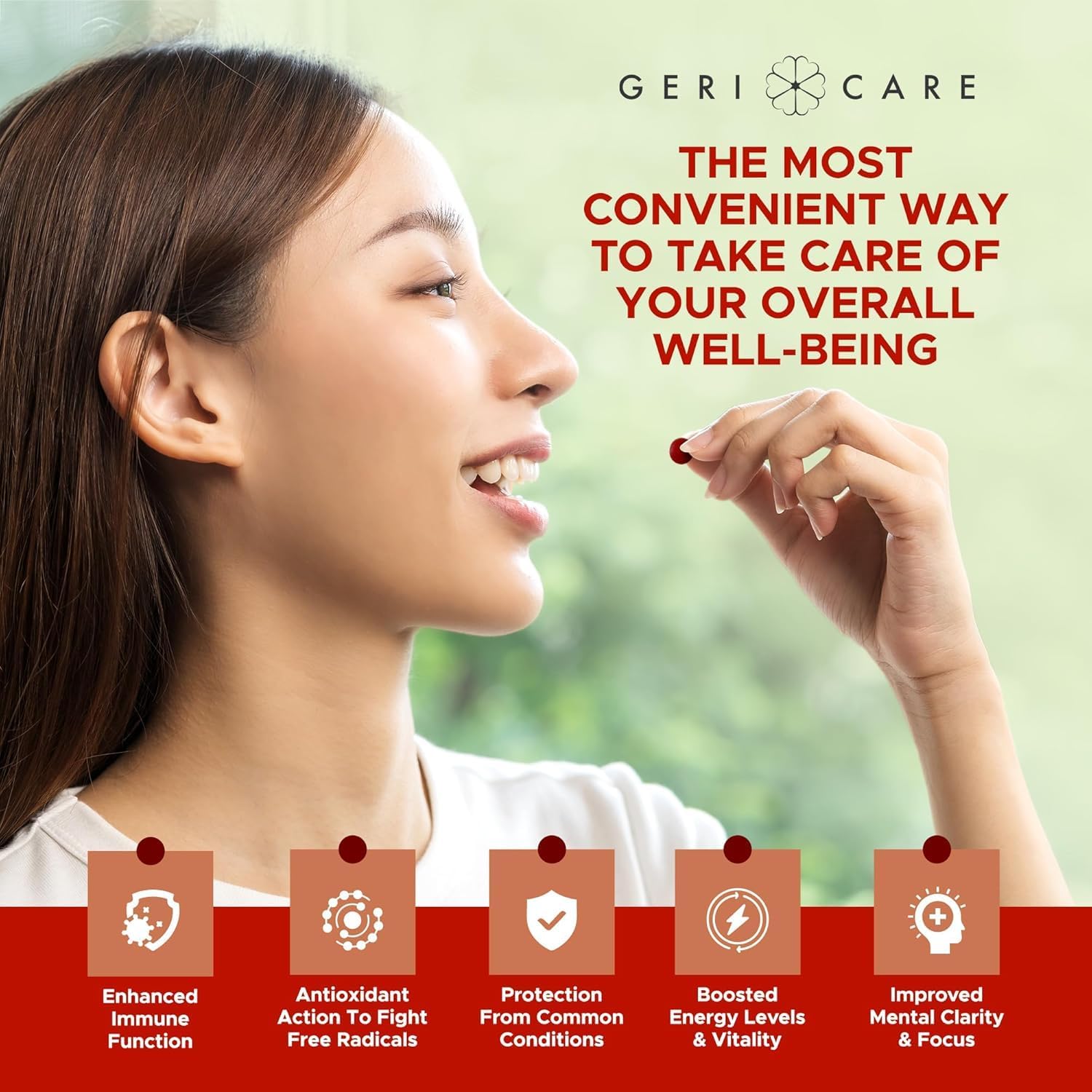 GeriCare One-Daily Multi-Vitamin Tablet, 100 Count Adult Multivitamin Supplement | Easy-to-Take Dietary Supplement with Vitamins A, C, D3, B, Calcium| Vitamin & Mineral Complex (2 Pack)