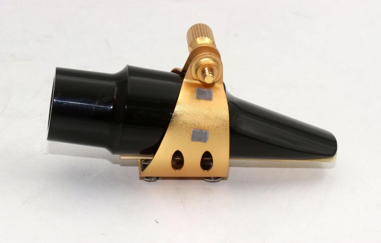 Eastern Music Saxophone Hard rubber mouthpiece Soprano alto Tenor metal ligature Ligature cap (Sandblust gold, Tenor MPC)