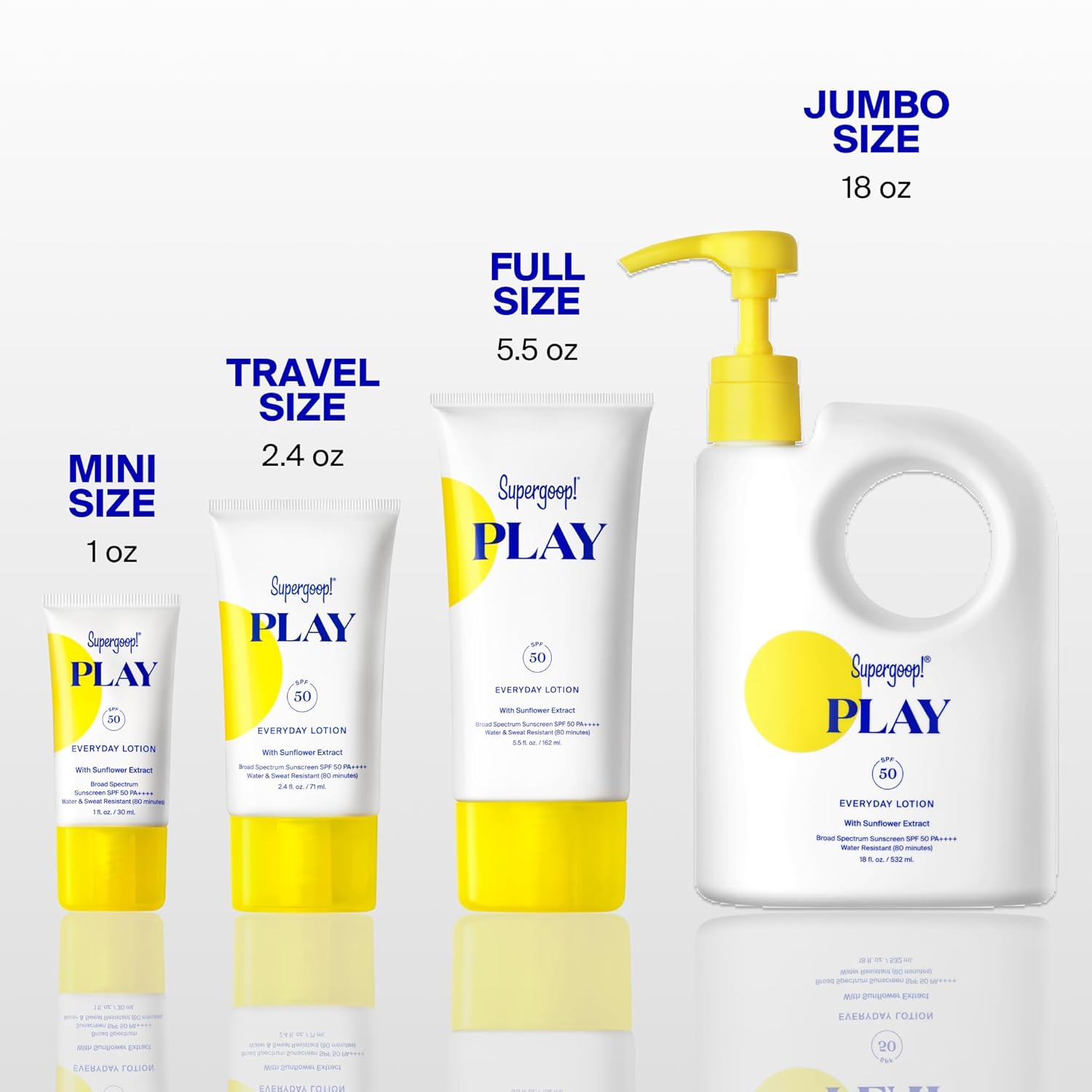 Supergoop! PLAY Everyday Lotion - Broad Spectrum Body & Face Sunscreen - Great for Active Days - Fast Absorbing, Water & Sweat Resistant
