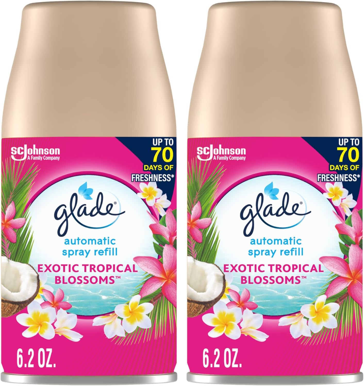 Glade Automatic Spray Air Freshener Refill, Scented Air Freshener for Home and Bathroom, Clean Linen, 6.2 Oz, 2 Count