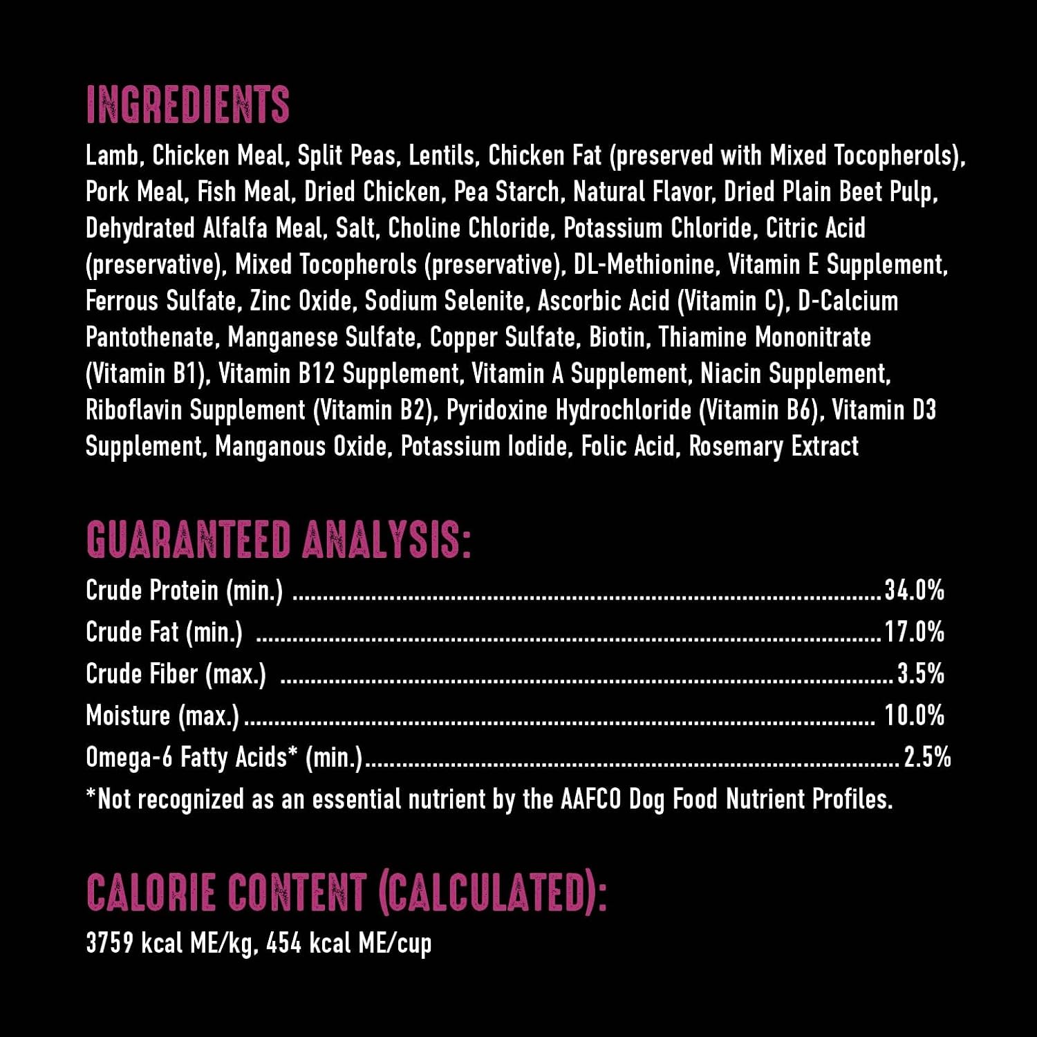 CRAVE Grain Free High Protein Natural Adult Dry Dog Food, Lamb, 4 lb | 34% protein, real animal protein, no by-product meal, no corn, wheat, soy, no artificial flavors, energy support