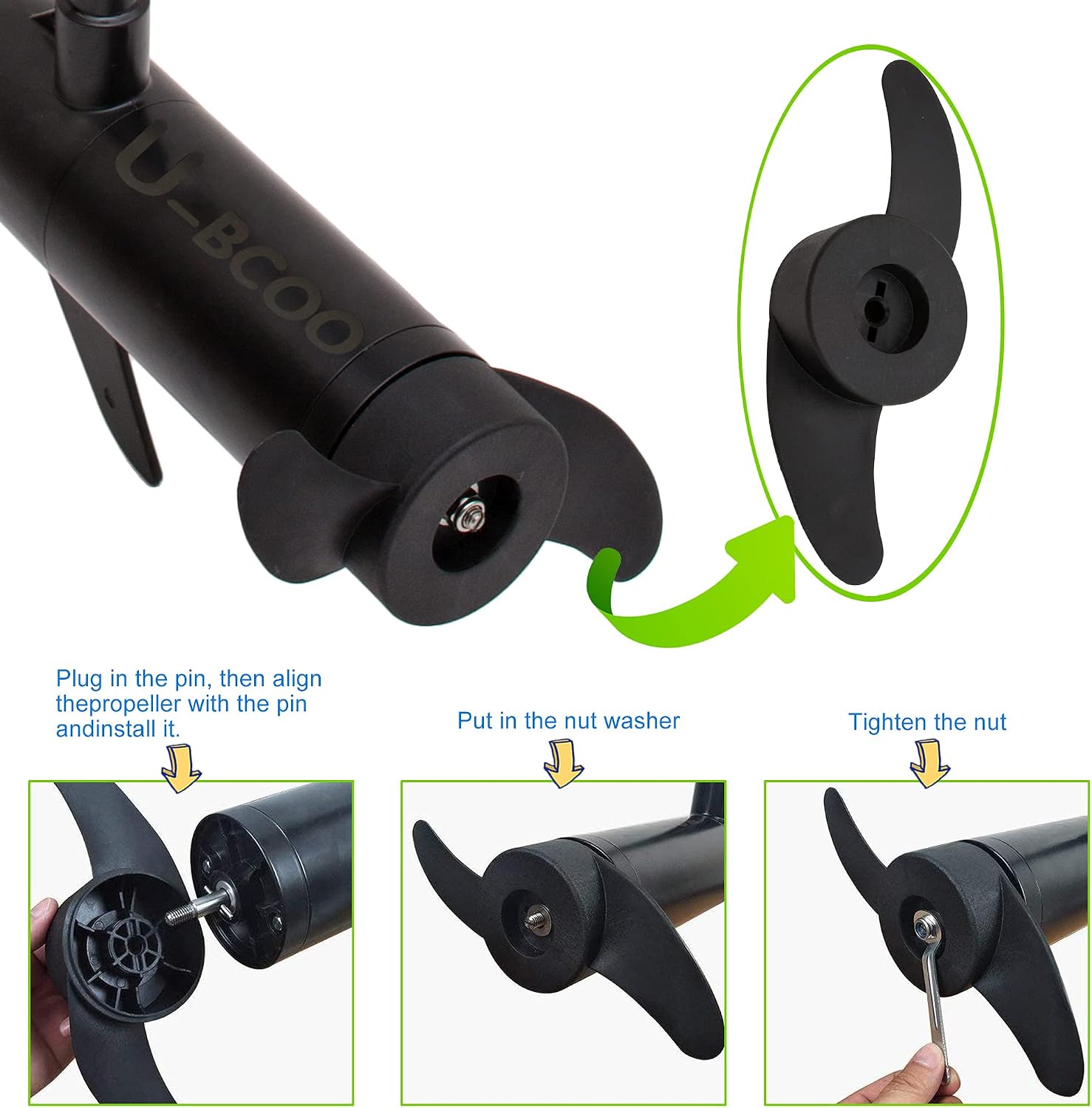 Power Prop Kit 2-Blades (3 in Diameter) Electric Trolling Motor outboard/propeller for 32lb, 46lb, 40lb