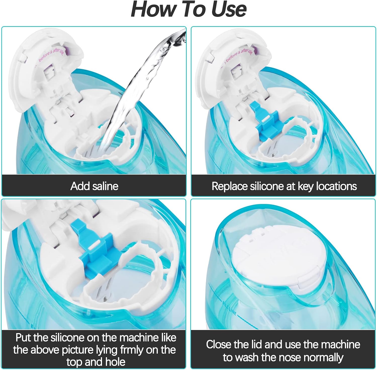 Silicone Saltwater Pods Refills Accessories Compatible with Navage Nasal Care Nasal Irrigation System - Save Salt Water pods for Easy Operation (12
