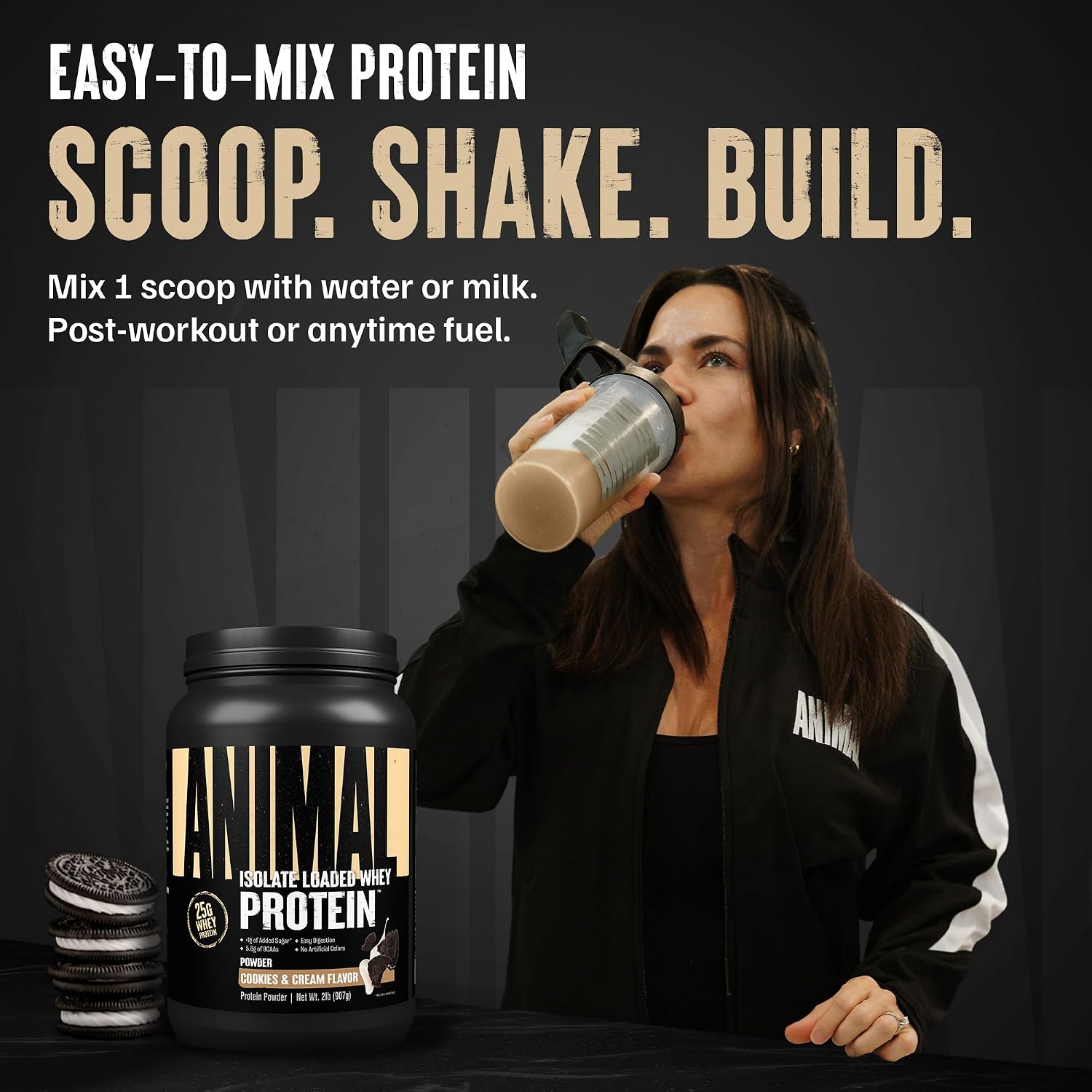 Animal Whey Isolate Protein Powder - Loaded for Pre & Post Workout Muscle Builder and Recovery with Digestive Enzymes for Men & Women - 25g Protein, Great Taste, Low Sugar - Chocolate 2 lbs