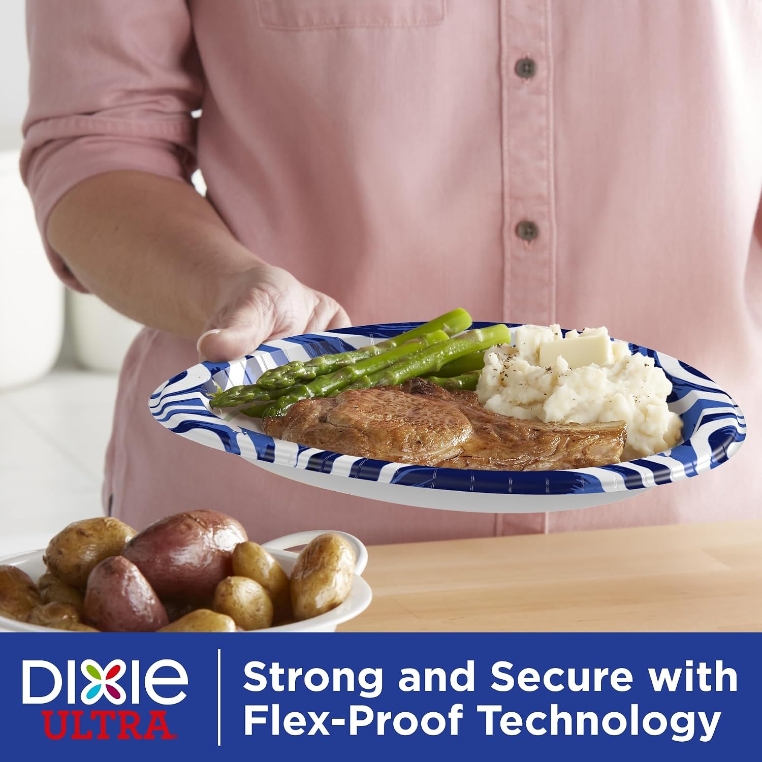 Dixie Ultra, Large Paper Plates, 10 Inch, 100 Count, 3X Stronger*, Heavy Duty, Microwave-Safe, Soak-Proof, Cut Resistant, Disposable Plates For Heavy