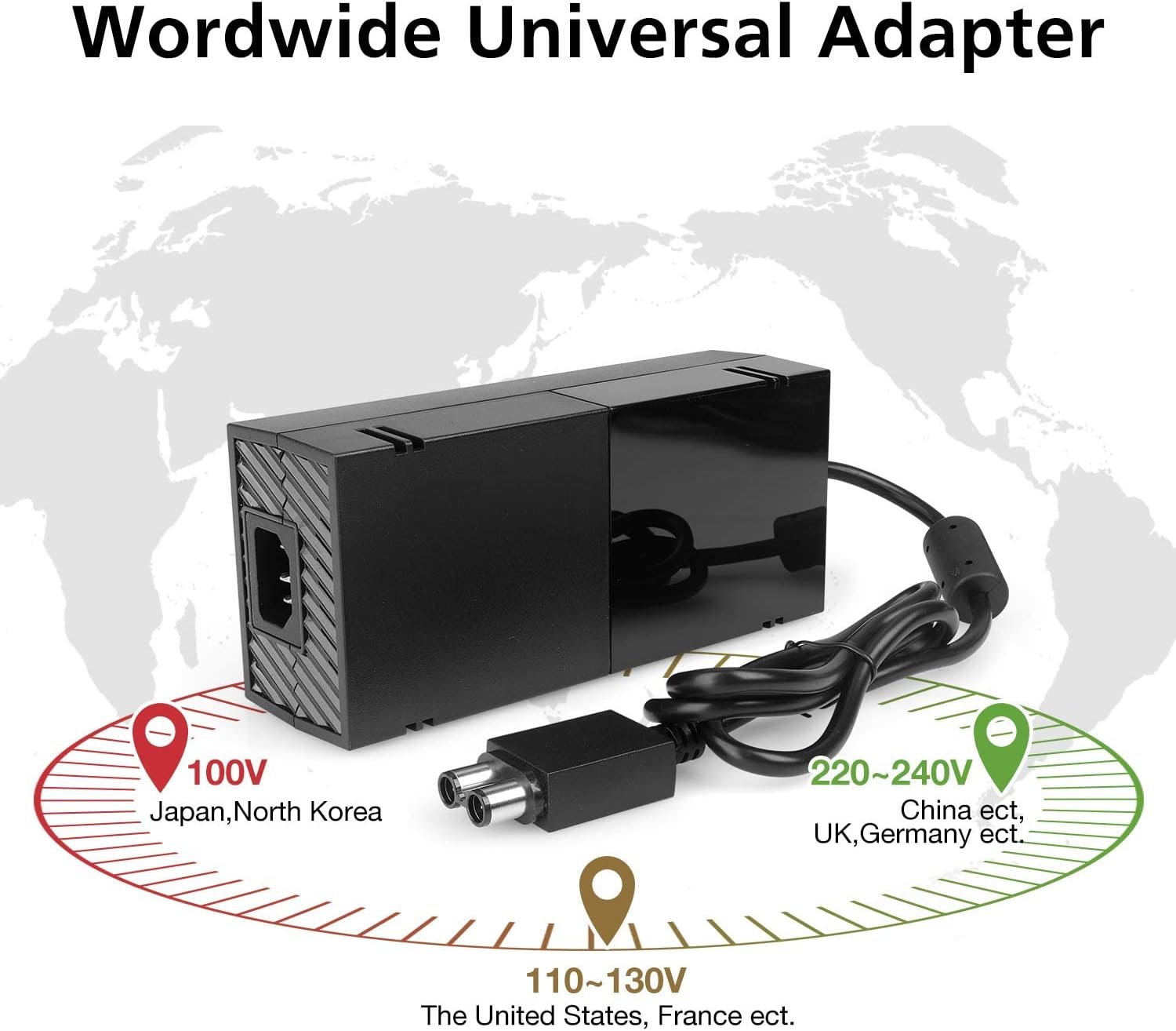 YAEYE Power Supply Brick for Xbox One with Power Cord, (Low Noise Version) AC Adapter Power Supply Charge Compatible with Xbox One Console