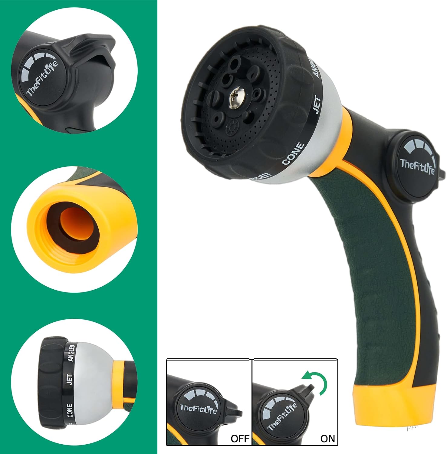 TheFitLife Flexible Metal Garden Water Hose - Upgrade Leak and Fray Resistant Design, Stainless Steel with Solid Fittings and Sprayer Nozzle