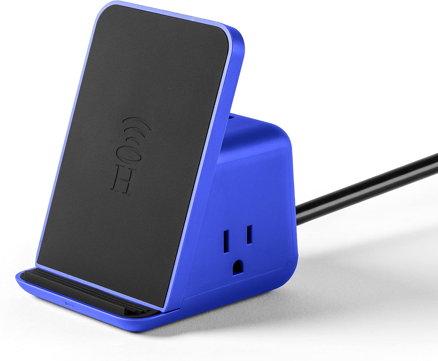 Halo Wireless Charging Pad with 3 USB Ports & 2 AC Outlets, Phone Charging Station for up to Five Devices, Navy