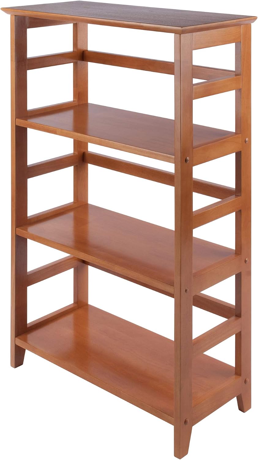 Winsome Studio 3-Tier Bookshelf, Honey Pine, 42" | Classic Display Bookcase, Functional & Stylish Shelving Unit for Convenient Storage in Living Room