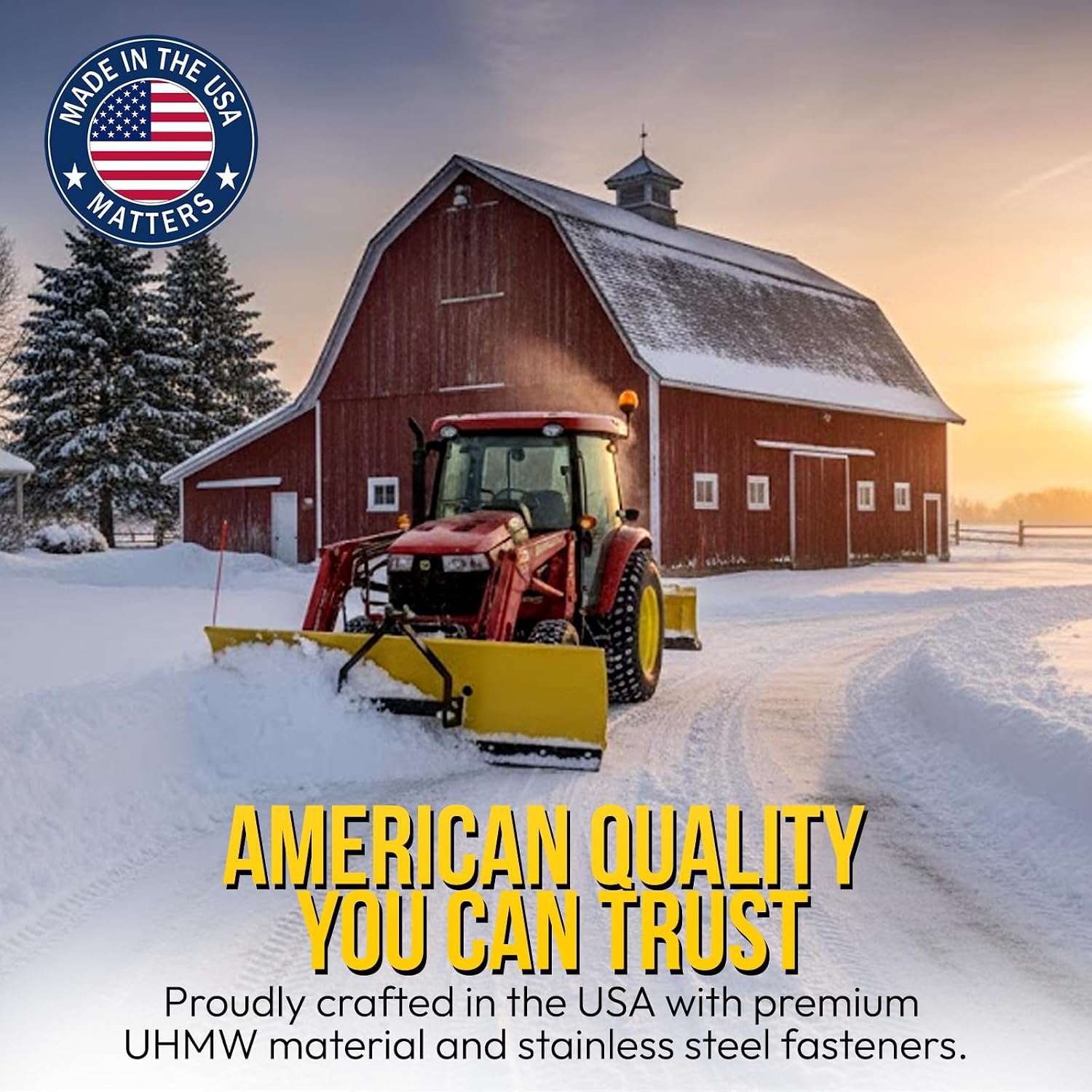 USA Made Heavy Duty 54" Snow Plow Blade Edge with Mounting Equipment | Wear Bar Cutting Edge Replacement | 4-6x Longer Life Than Factory Blade