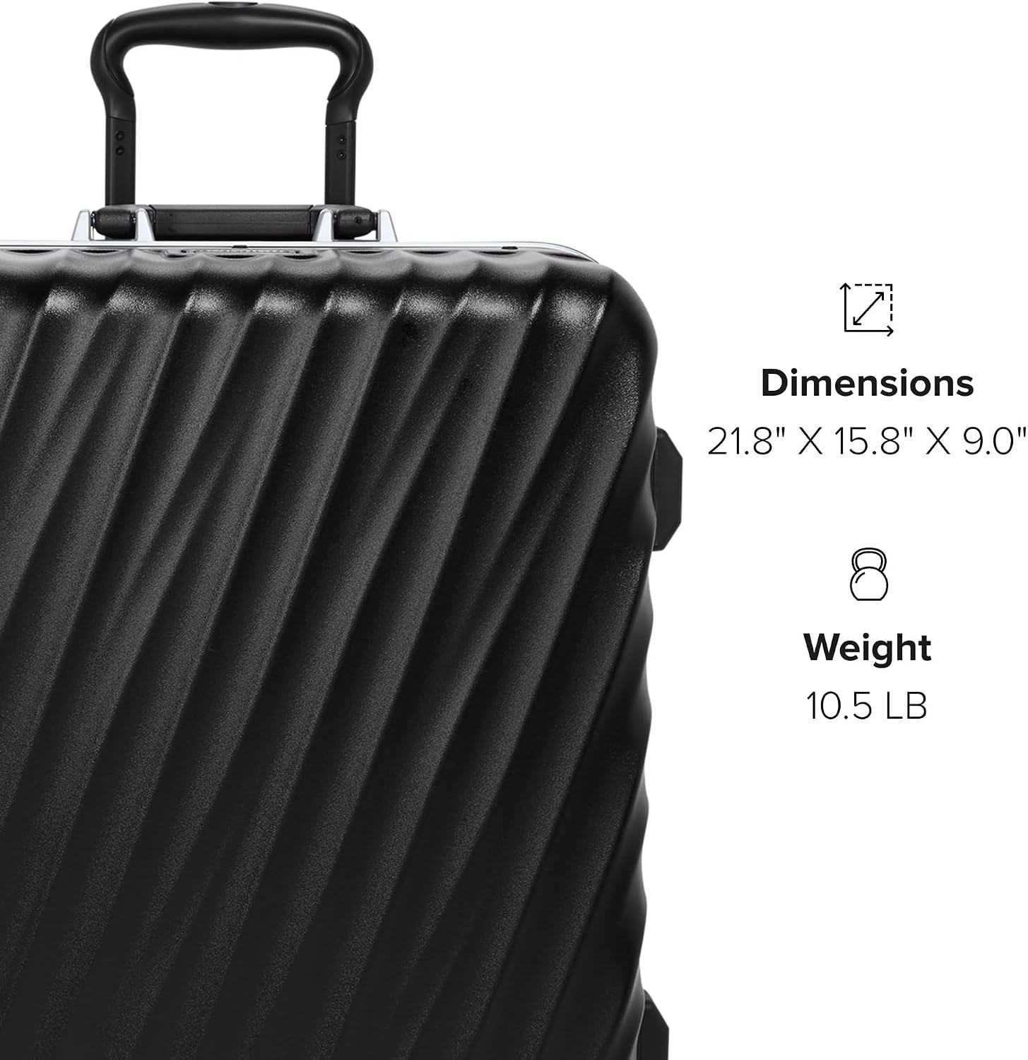 TUMI 19 Degree Frame Continental 4 Wheel Carry-On - Lightweight Suitcase - Hard Shell Luggage - 21.8" X 15.8" X 9.0" - Black Textured