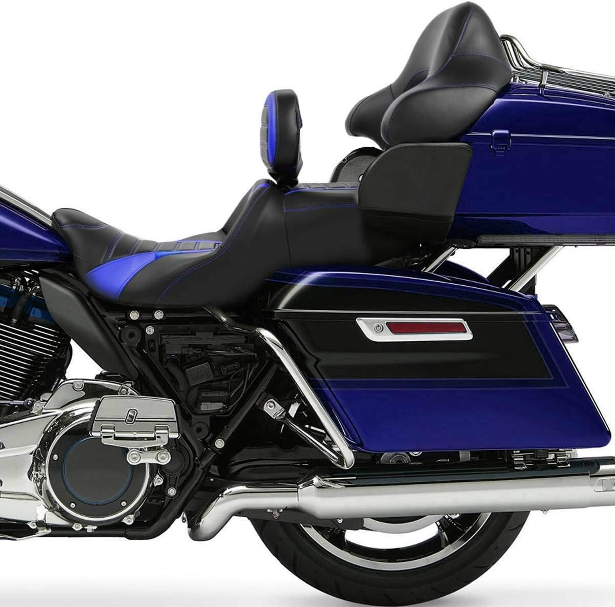 Rider Passenger One-Piece Two-Up Seat Driver Rider Backrest Wrap Around Backrest Pad Fit For Harley 2014-2023 Touring Road King Street Glide Road