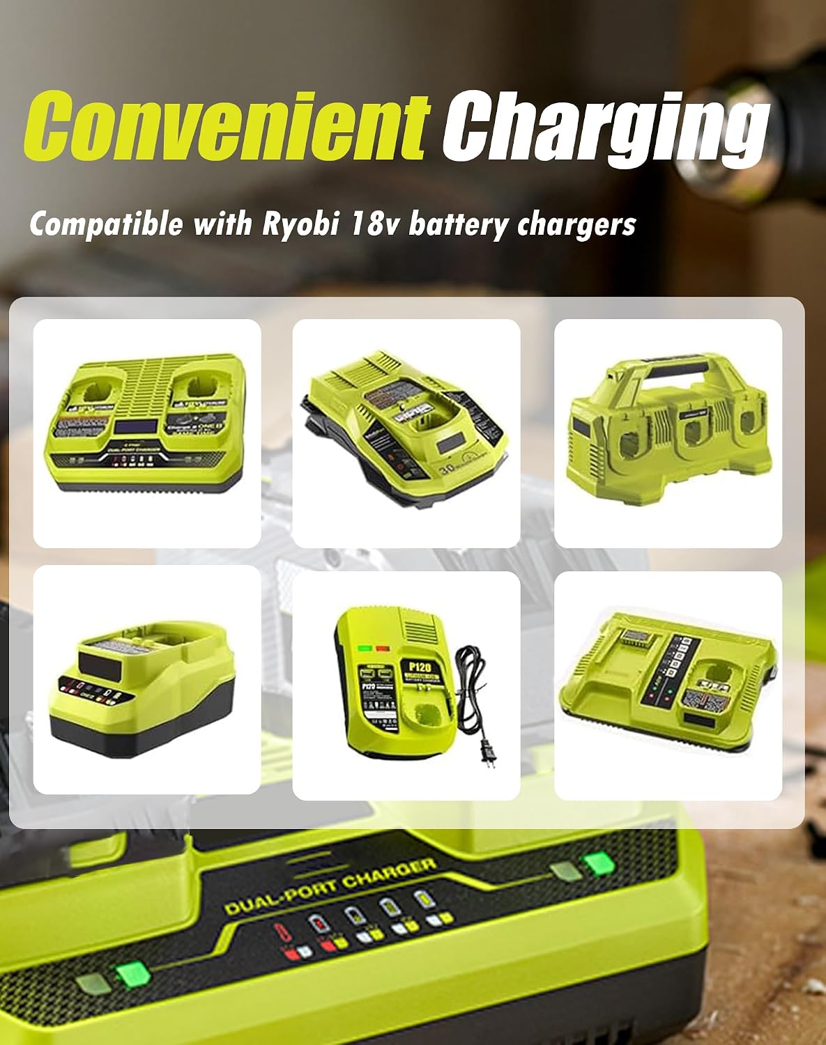 VANTTECH 2Packs P102 18V 3.6Ah Battery Replacement for Ryobi 18V Lithium Ion Battery RBL1805 P108 P103 P105 P107 P109 P104 Compatible with Ryobi